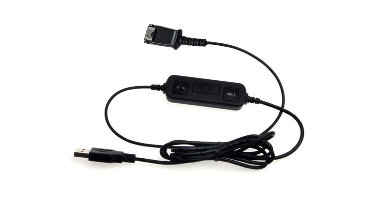 IPD IPH-510 USB Adapter Phone Cable w/ON/Off Button Compatible with PC Soft Phones - Microsoft Teams, Skype, Zoom, Avaya & Cisco Jabber IPH-510 Headphones Wired USB Telephone Adapter Phone Cord - Image 1